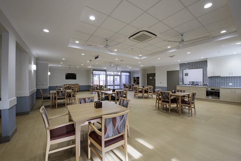 kitchen in the aged care center