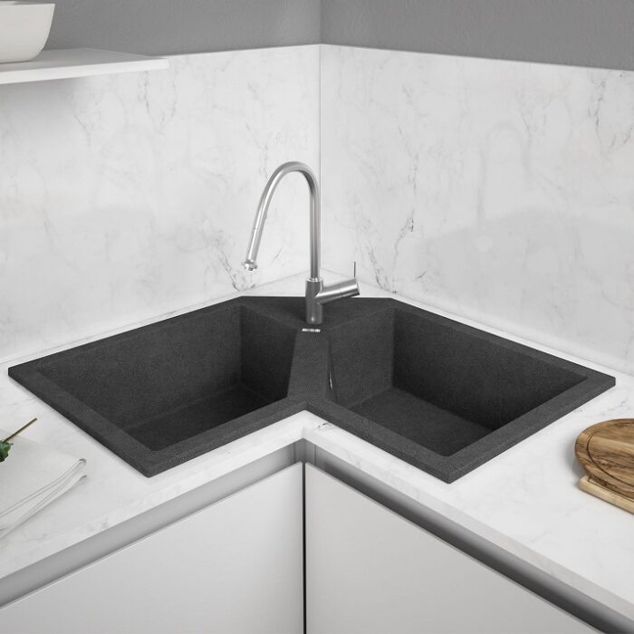 Double kitchen sink / composite / corner / deep LovingLocal