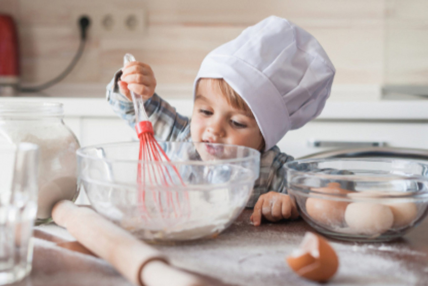 baby with cooking hat