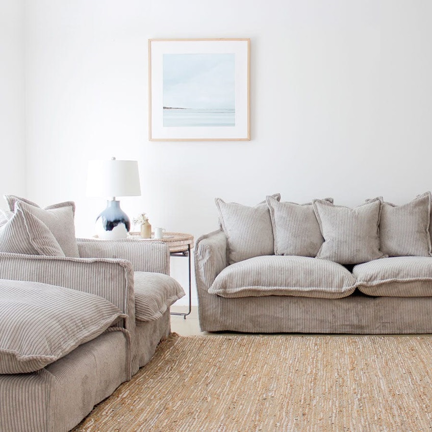 The Cloud 3 Seater Sofa with Mist Corduroy Slipcover