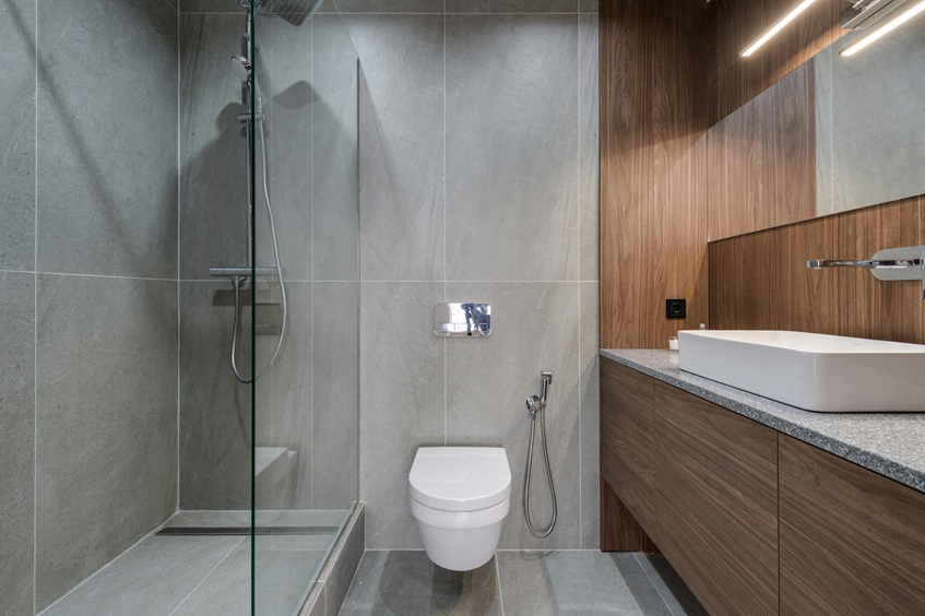 shower panel in the bathroom