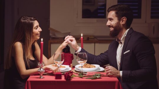couple having a romantic dinner