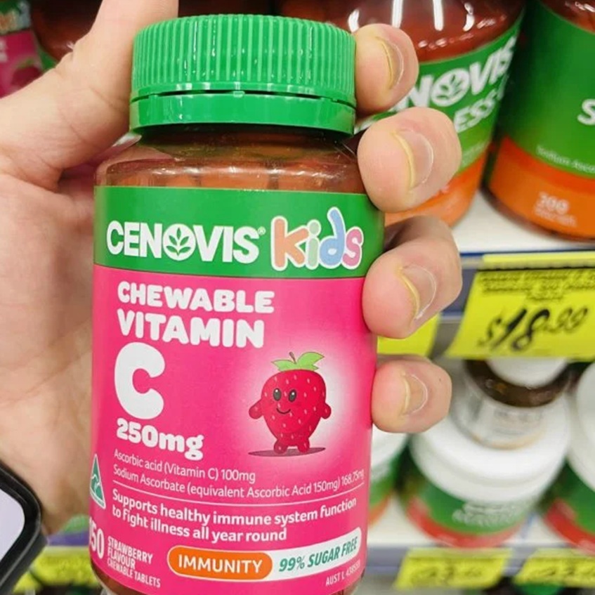 Cenovis Chewable Vitamin C for Kids 250mg – Strawberry Flavour 150 Pack